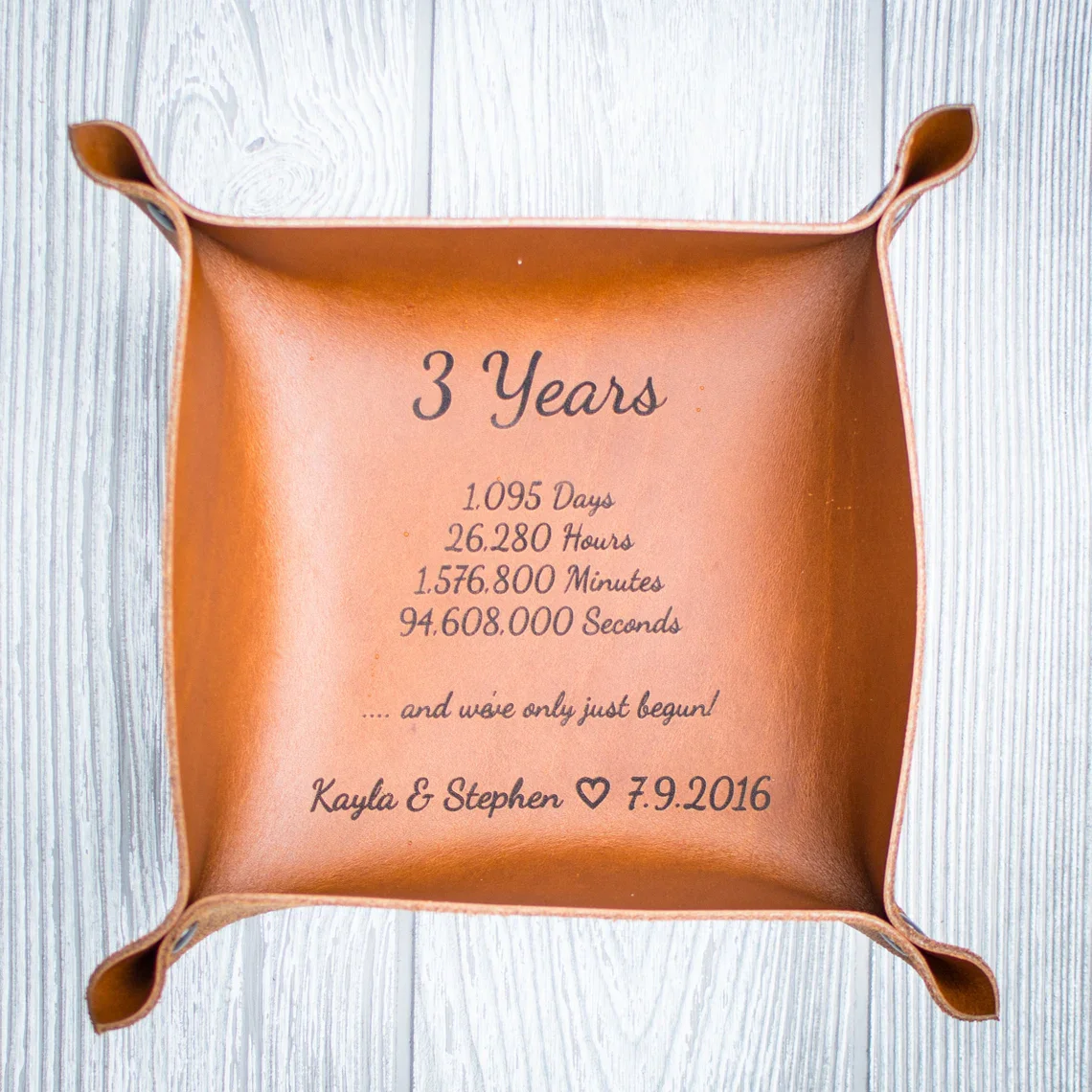 3 Year anniversary gift, Custom Leather valet tray, Gift for men, mens gift, catchall, anniversary gift, personalized leather, h