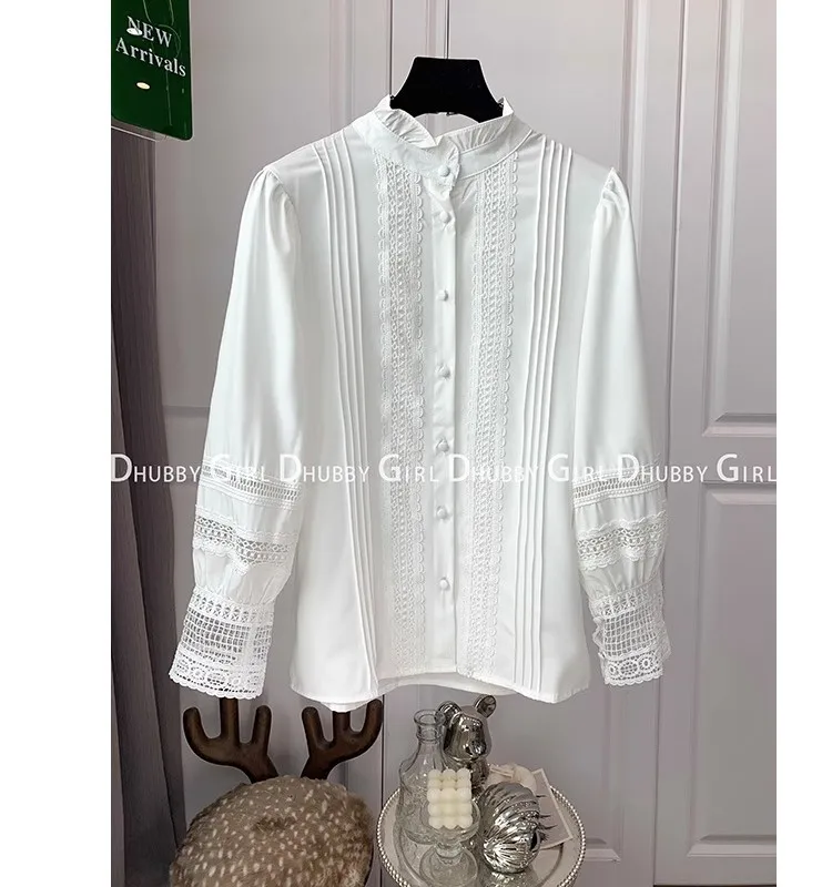 Korean Fashion Retro White Commuter Basic Women\'s Shirts Sweet Loose Summer Tops Korean Fashion Vintage Blouse Femme