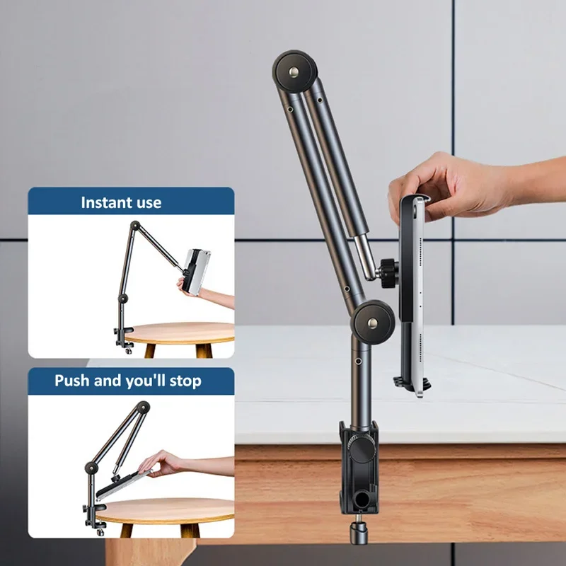 Adjustable Long Arm Tablet Holder, Stand for 4 to 12.9 \