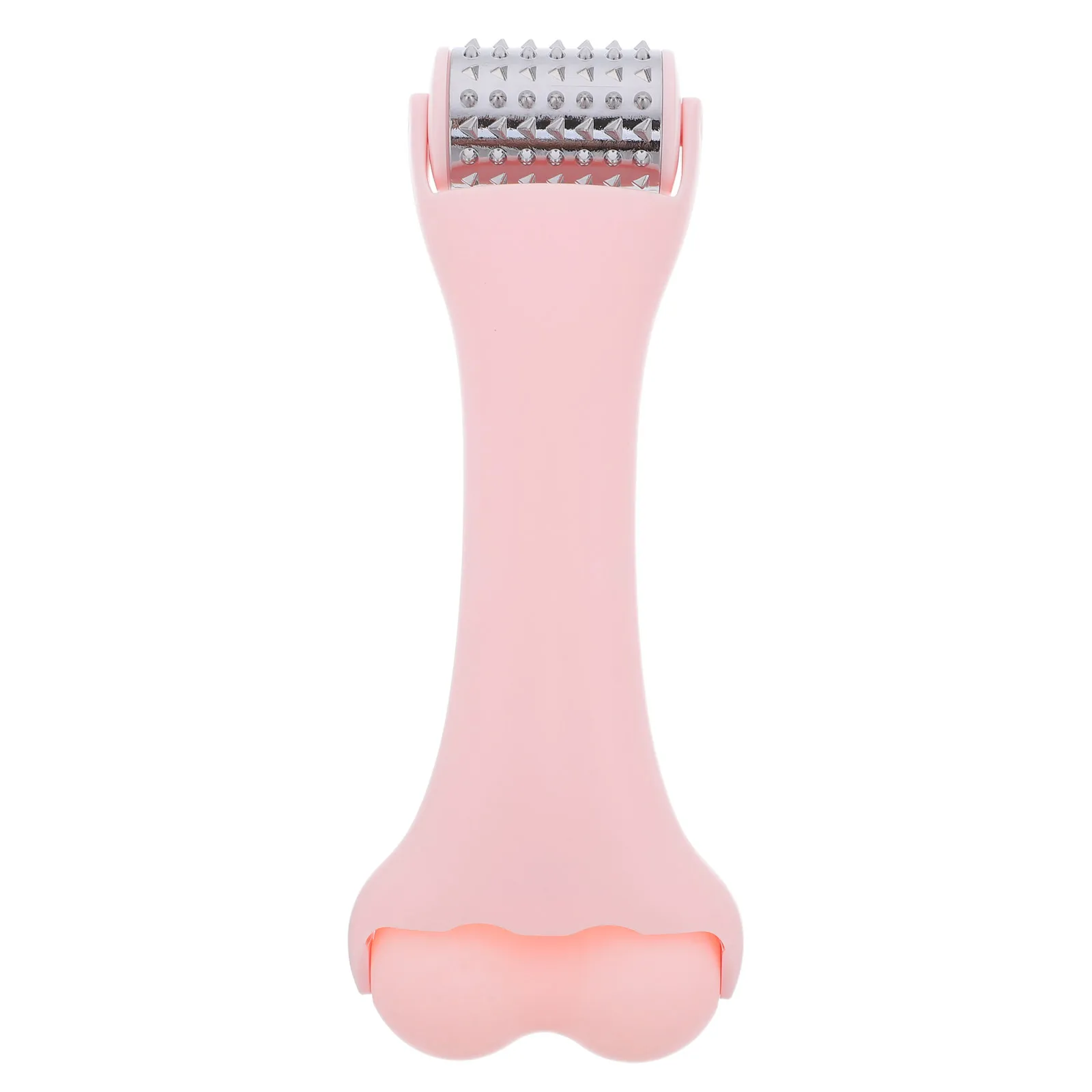 Pink Cooling Sculpting Tool Dual Head Facial Massager Neck Skin Tightening V Shape Face Roller Daily Skincare Puffiness
