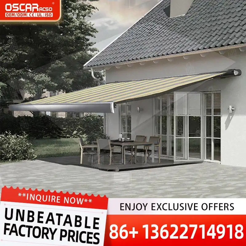 

Custom Aluminum Alloy Electric Folding Arm Sunshade for Garden Patio with Remote Control Factory Sale in US UK Outdoor Backyard