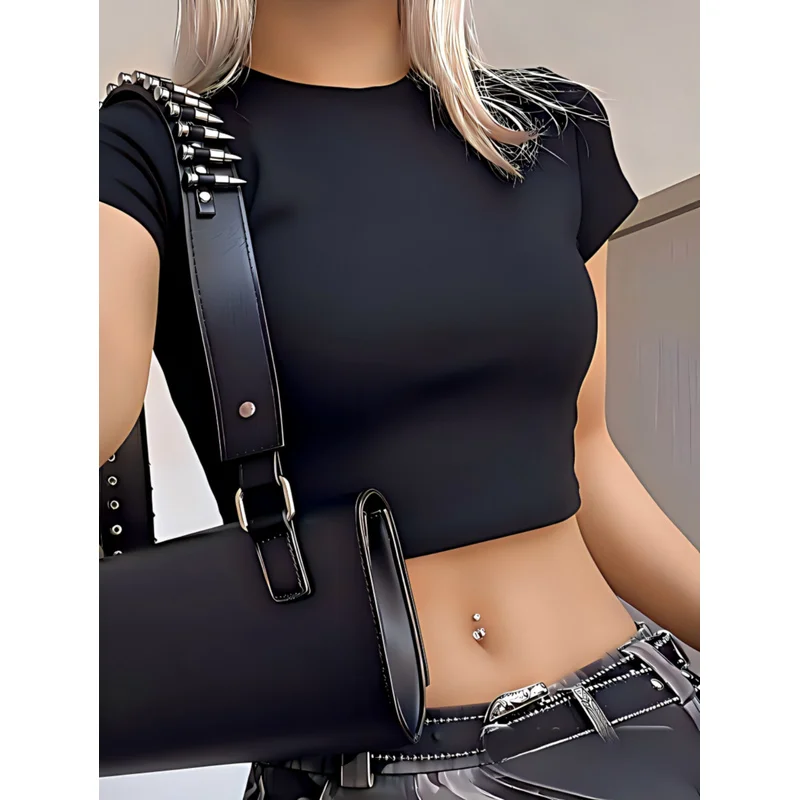 Women's urban short top Hip Hop Style Eternal Smile Cropped Top Boosts mood
