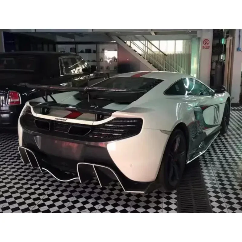 Real Carbon Fiber Rear Bumper Lip Diffuser Spoiler For Mclaren MP4-12C 625C 650S 675LT 2011 2012 2013 2014 2015 2016 2017