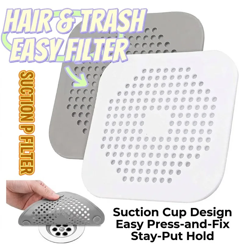 2-Pack Drain Hair Catcher, Sink Strainer for Bathroom Kitchen Bathtub Shower, Anti-Clogging Mesh Drain Cover, Home Essential