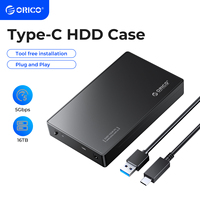 ORICO 3.5 inch External Hard Drive Enclosure SATA to USB 3.0 HDD Case with 12V/2A Power Adapter Support 18TB UASP Tool free