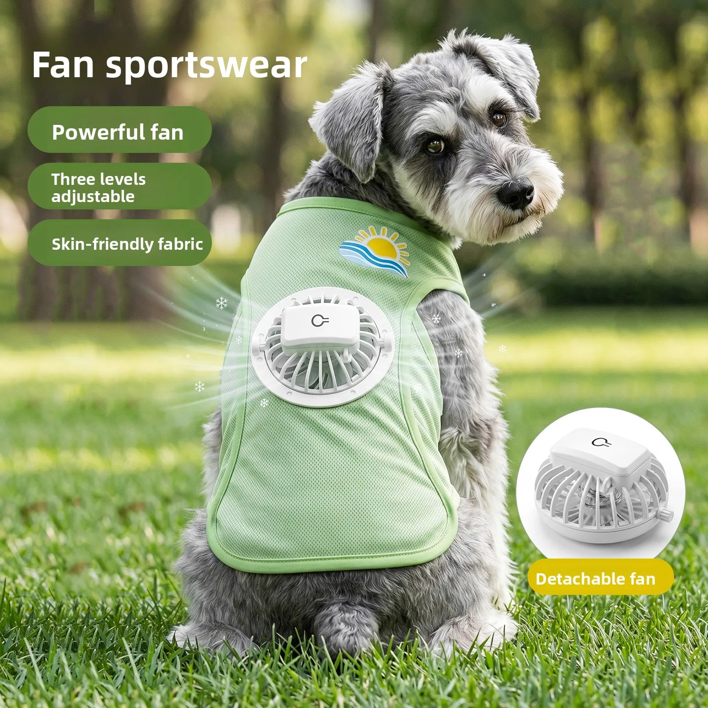 Summer Cooling Dog Vest With Detachable Usb Fan 3 Speed Adjustable Breathable Mesh Pet Sun Protection Sleeveless Shirt Built-in