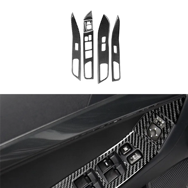 

Carbon Fiber Car Window Glass Lift Switch Button Cover Trim Sticker For Mitsubishi Lancer 2008-2015 Styling Accessories