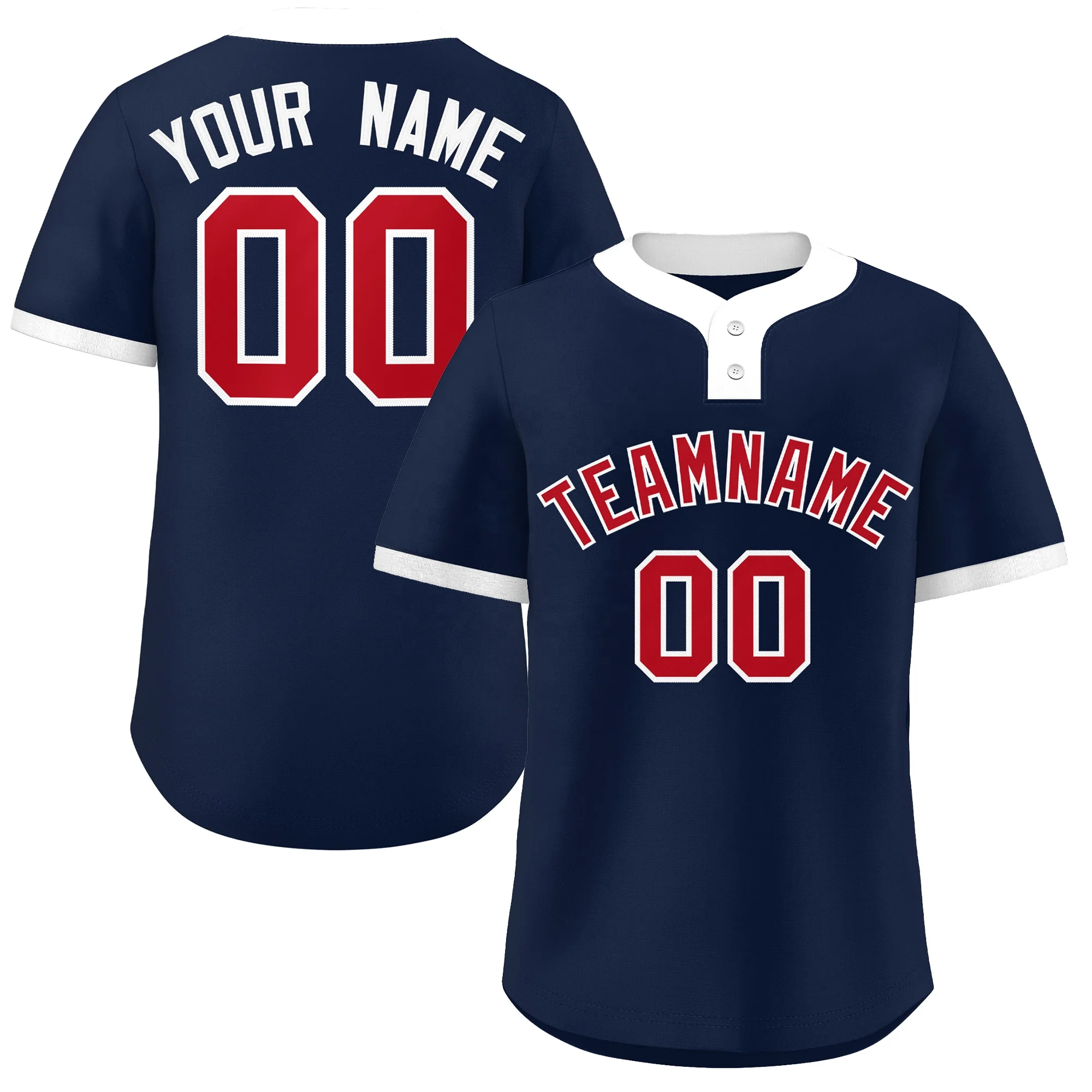 

Customizable Baseball Jerseys Short Sleeve Shirts Cheap Plain Personalized 2 Button Pullover Printed Techniques Wholesale