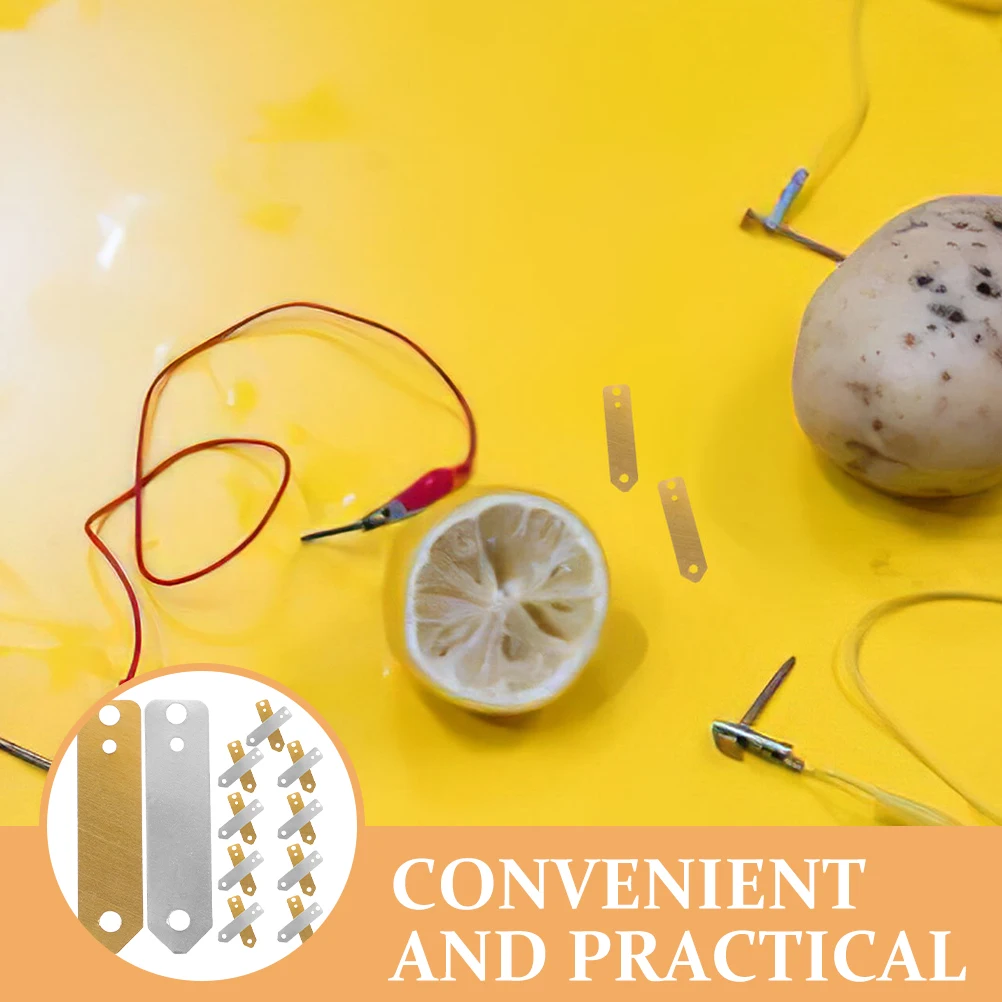 

1 set 1 Set Zinc Copper Strips Fruit Experiment Materials For Kids Diy Science Generation Learning Tool