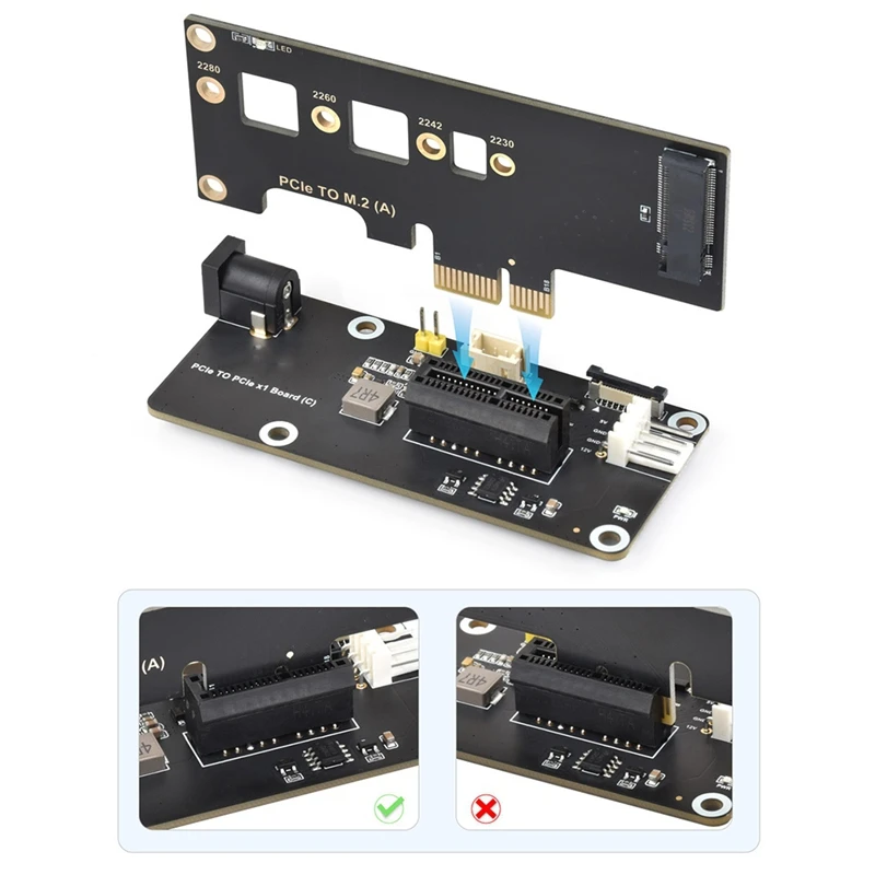 For 5 Expansion Board PCIe FFC Connector to Standard PCIe X1 Slot, for PCI Express X1 X4 X8 X16 Riser (EU)-A32R