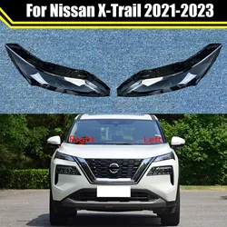 車の夏物カバーレンズ、ガラスシェル、フロントデイランプマスク、透明なランプシェード、nissan x-trail 2021 2022 2023用自動ライトランプ