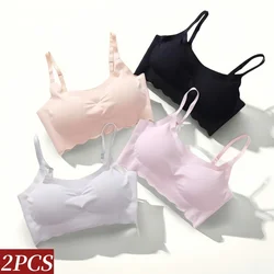 2Pcs/Set Push-Up Bras For Women Tube Top Seamless Underwear No Steel Ring Soft Support Bra Female Breathable Sexy Lingerie