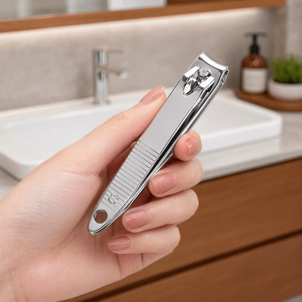 6-Piece Compact Stainless Steel Manicure Set Portable Case Metal Construction Nail Clippers Set Grooming Kit For Travel