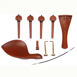One set Carved boxwood viola fitting,inclued 4 pegs,1endpin,1tailpiece,1 chinrest suit for viola 15-17inch