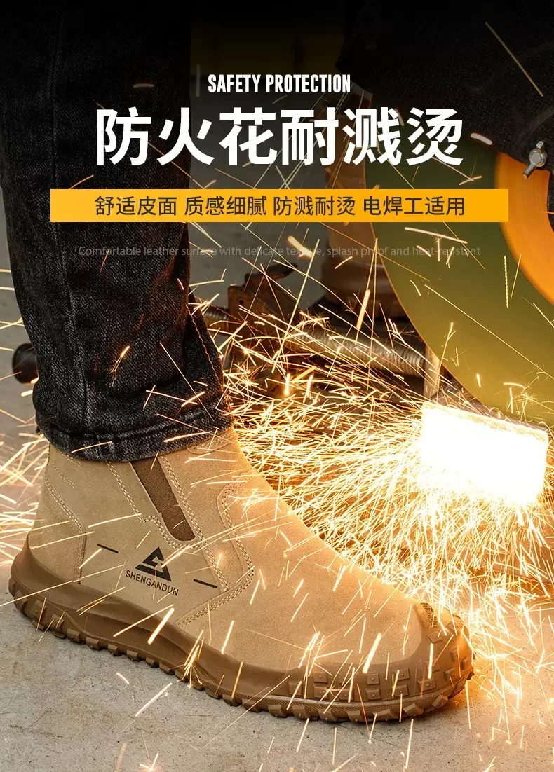 أحذية أمان مبطنة شتوية سميكة عازلة دافئة 6KV أحذية عمل آمنة غير قابلة للانزلاق أحذية قطنية مقاومة للاهتراء للرجال #2