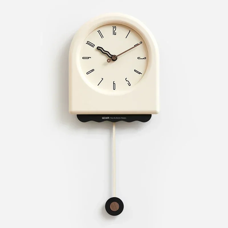 French Cream Aesthetic Wall Clock No Drill Adhesive Modern Minimalist Luxury Large Decor Living Room Elegant Home Quartz Clock