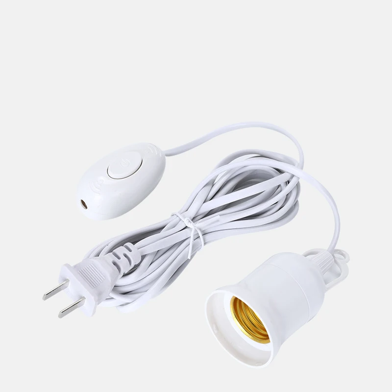 2M/4M uchwyt podstawy lampy przewód zasilający, kabel E27 US do zawieszenia lampa LED adaptery do kabli z przełącznikiem