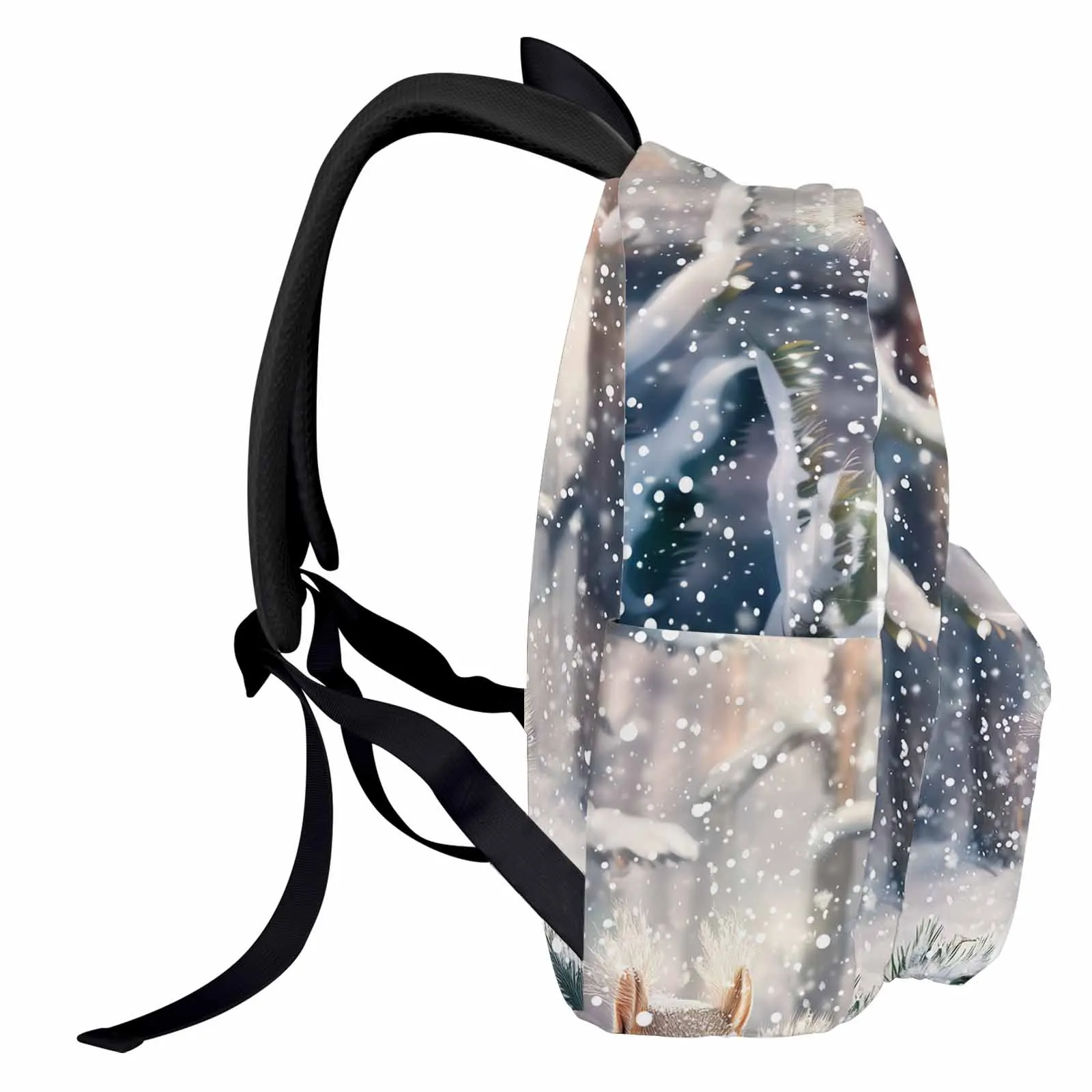

Snowflake Squirrel Pine Tree Backpack Teenagers Student School Bags Laptop Custom Backpack for Men Women Travel Bag