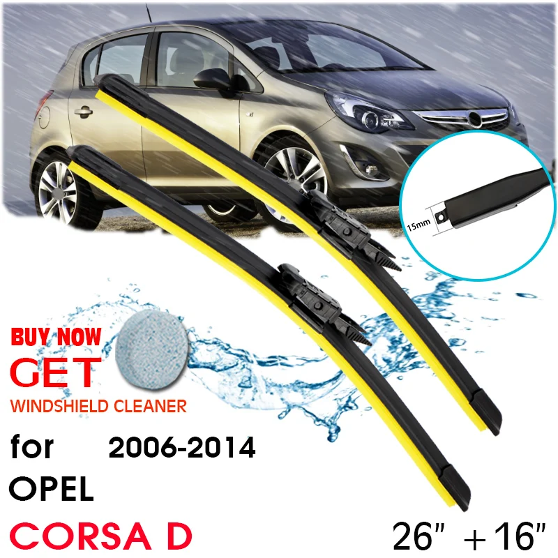 Car Blade Wiper Window Windshield Rubber Silicon Refill Wiper For Opel CORSA D 2006-2014 LHD/RHD 26