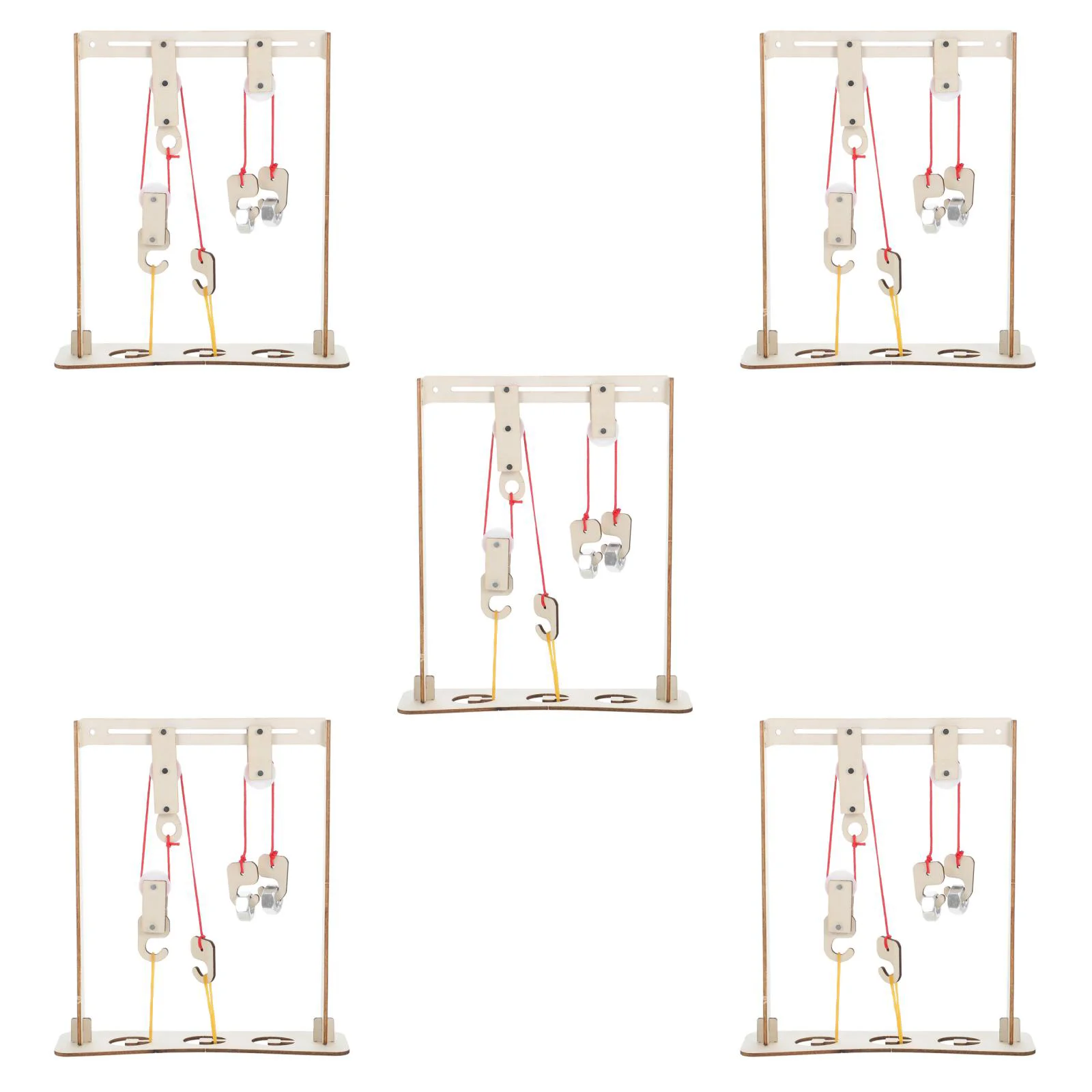 5 Sets Diy Pulley Model Kit For Science Learning Physics Experiment Pulley Blocks And Bracket Set Teaching Tools For Physical Me