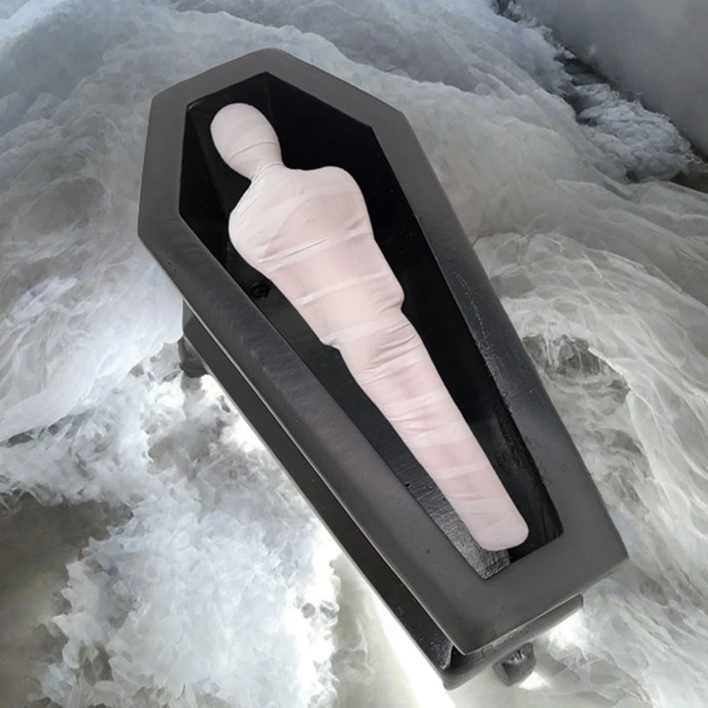 Inflatable Mummy Decoration for Outdoor Yard Garden Halloween Party Accessory Non Woven Horror Figurine Spooky Supply Durability