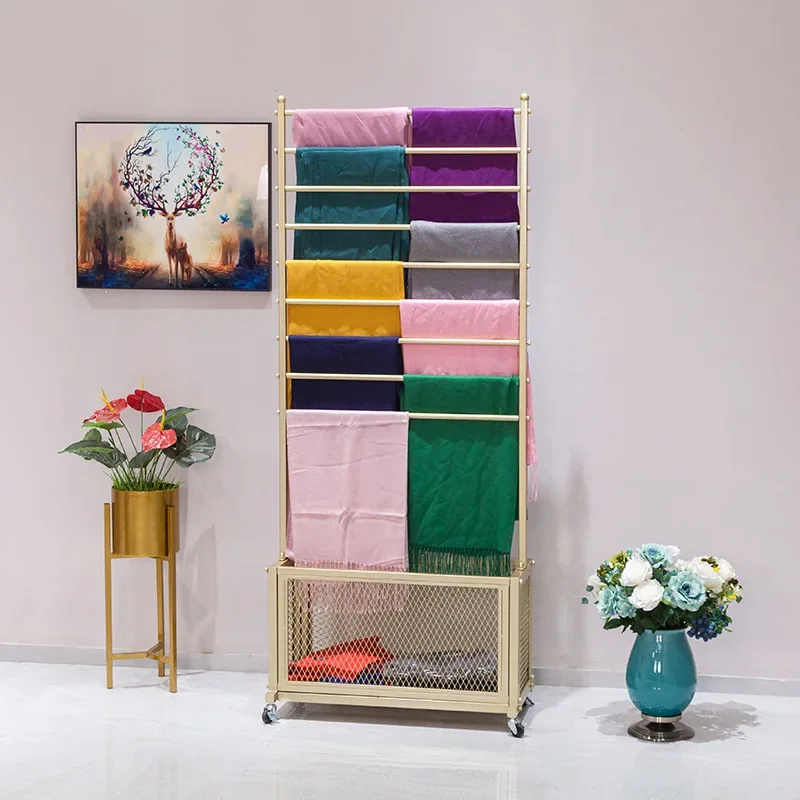 رف عرض الوشاح، رف عرض متجر لبيع الملابس من الأرض إلى السقف #3