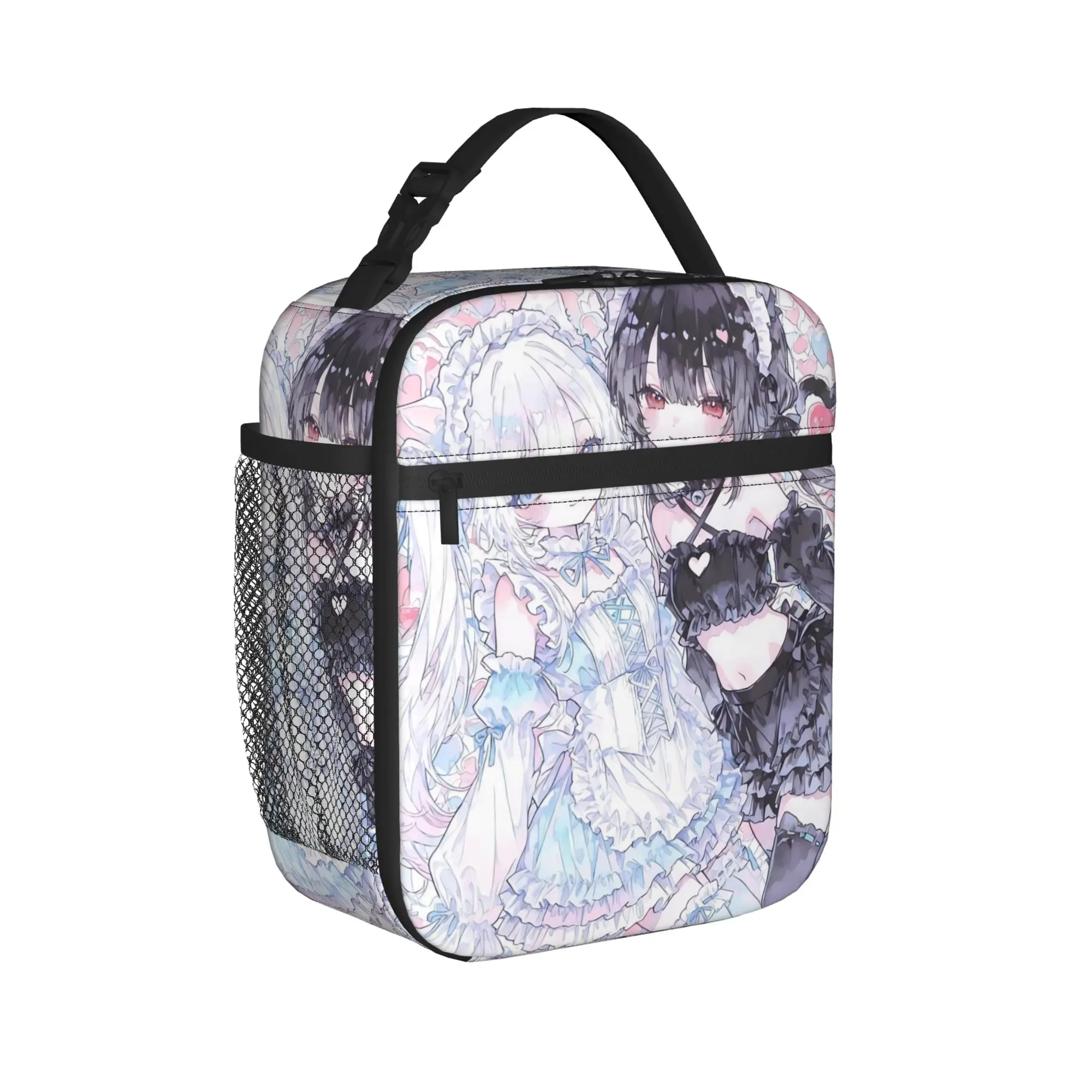 Twin Cat Girls Thermal Insulated Lunch Bag for Travel  Portable Food Bag Container Men Women Cooler Thermal Lunch Boxes