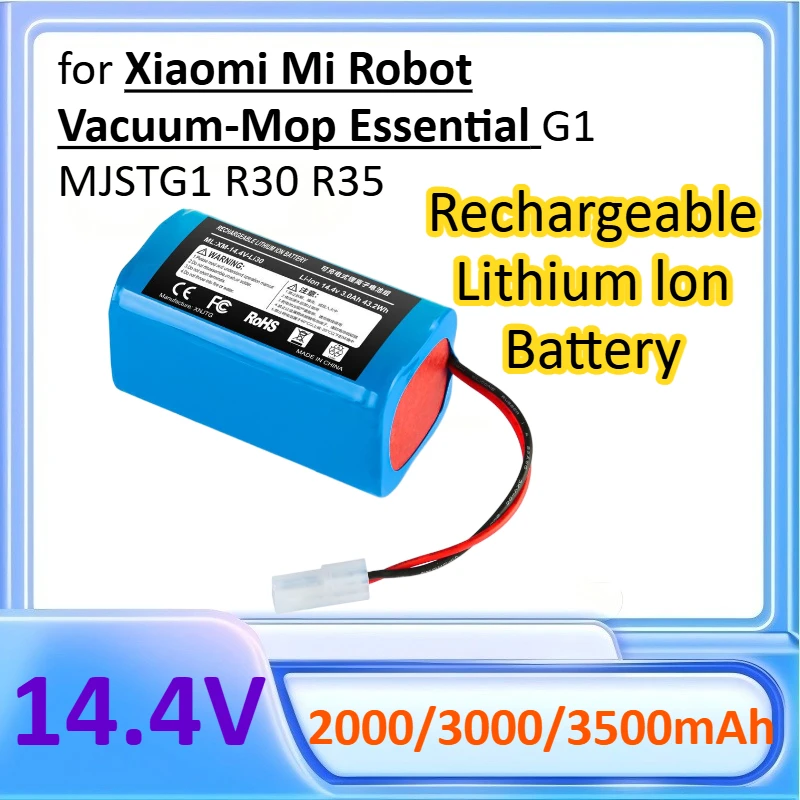 

14.4V 2000/3000/3500mAh Li-ion Rechargeable Battery Pack for Xiaomi Mi Robot Vacuum-Mop Essential G1 MJSTG1 R30 R35
