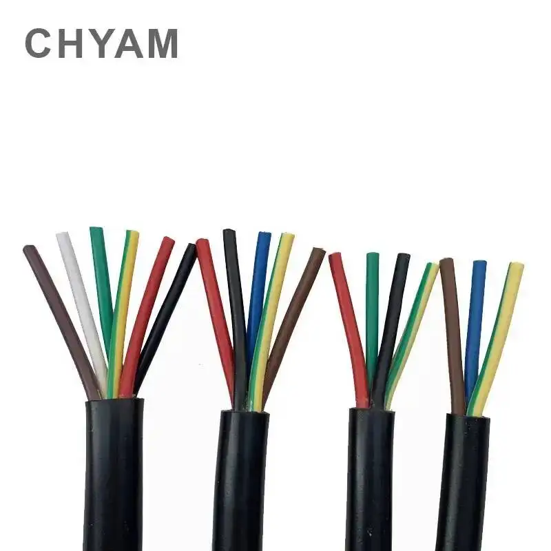 17 AWG 1mm2 RVV 2/3/4/5/6/7/8/10/12/14/16/18 Cores Pins Copper Conductor Electric Cable Black Soft Wire