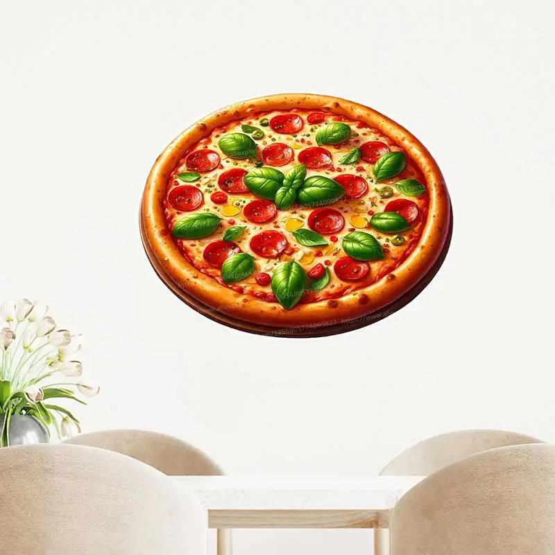 Delicious Pizza Wall Sticker Kitchen Decoration Dining Room Living Room Cabinet Refrigerator Home Decoration Decal Stickers S844