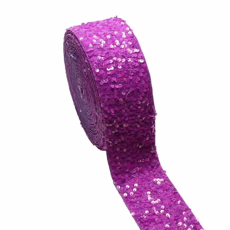 (20yards) 3inch 75mm Velvet Sequin Ribbon for Hairbows Accessories Wholesale in stock