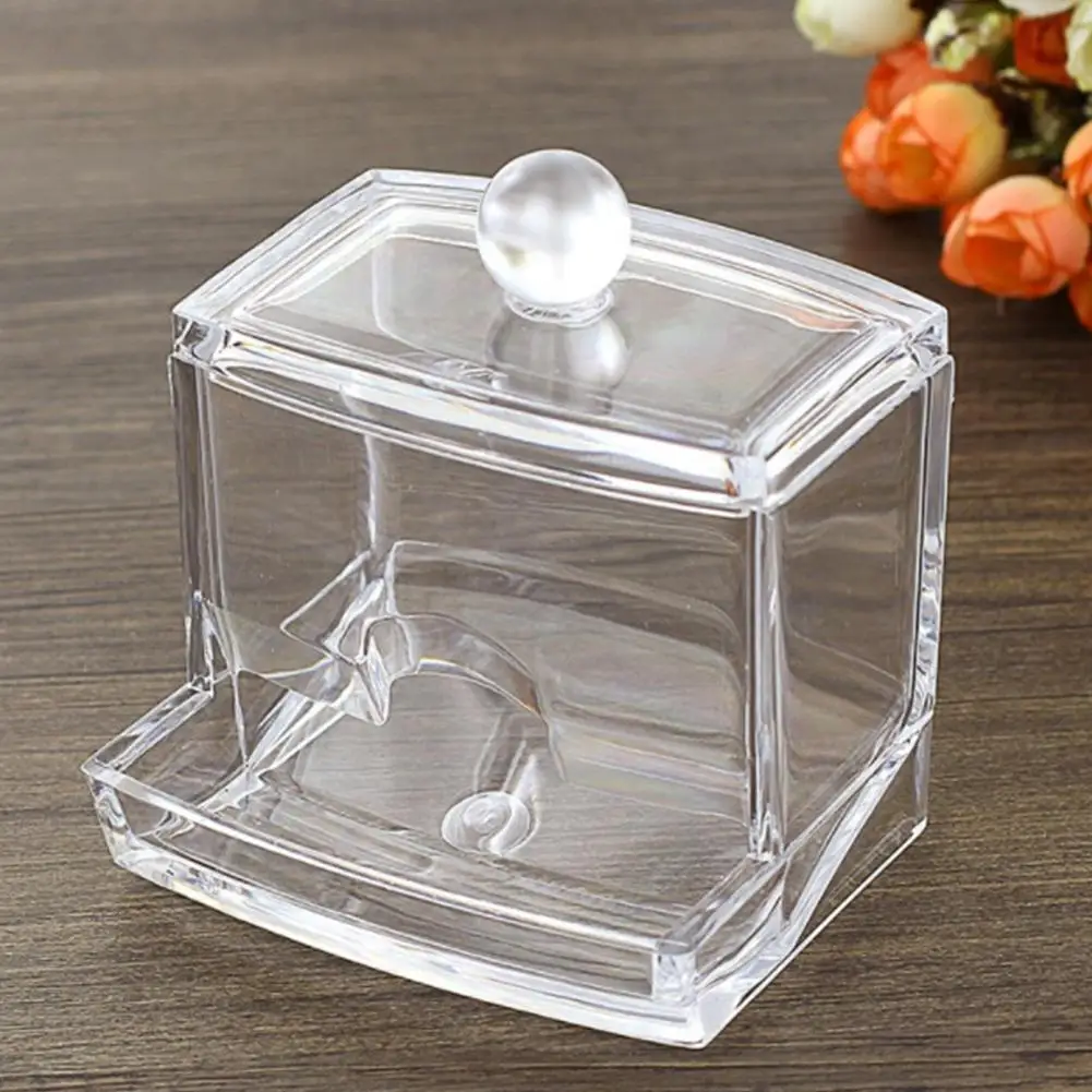 Acrylic Cotton Swab Transparent Bathroom Kitchen Dispenser Storage Home Storage Cotton Tooothstick Holder Box Swab Organizer