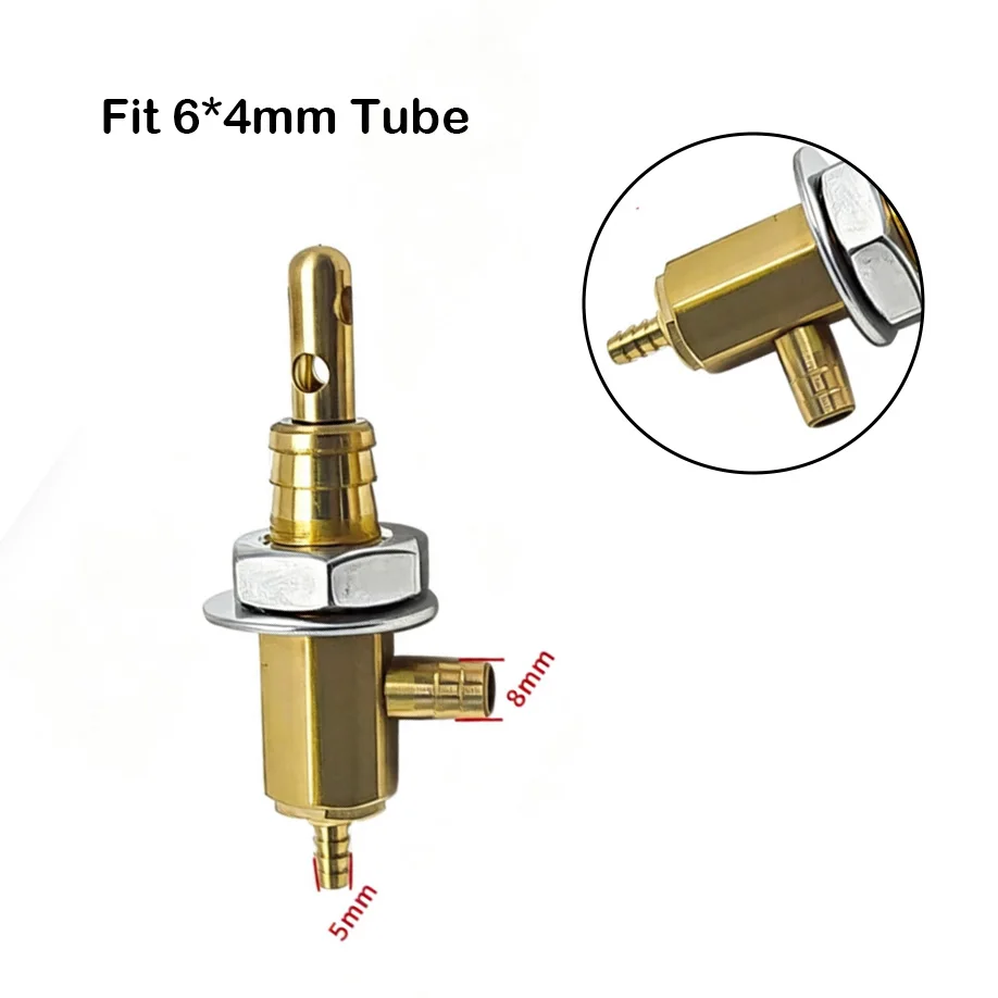 Sterke Zwakke Zuigklep voor Tandheelkundig Gebruik, Messing Zuigregelklep, Versterkt Anti-Scheur Ontwerp, Geschikt voor 6*4mm Slang voor Tandheelkundige Unit