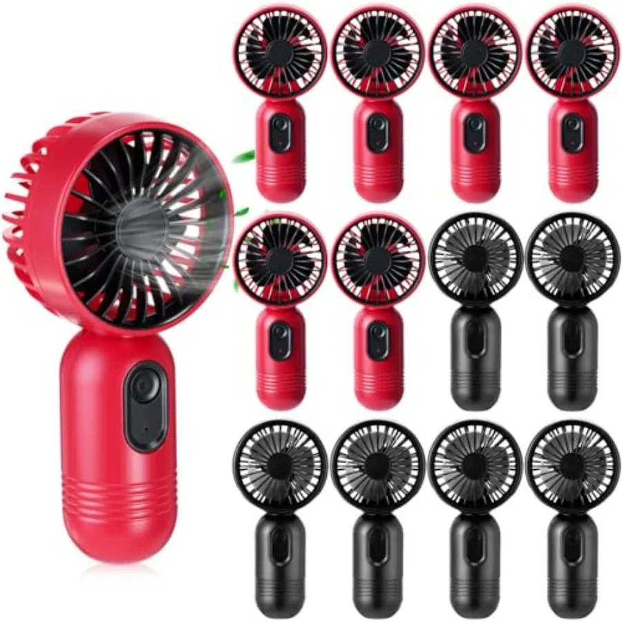 

Набор из 12 мини-портативных ручных вентиляторов для путешествий, 3 скорости, перезаряжаемые, с питанием от USB, маленькие персональные вентиляторы для ресниц