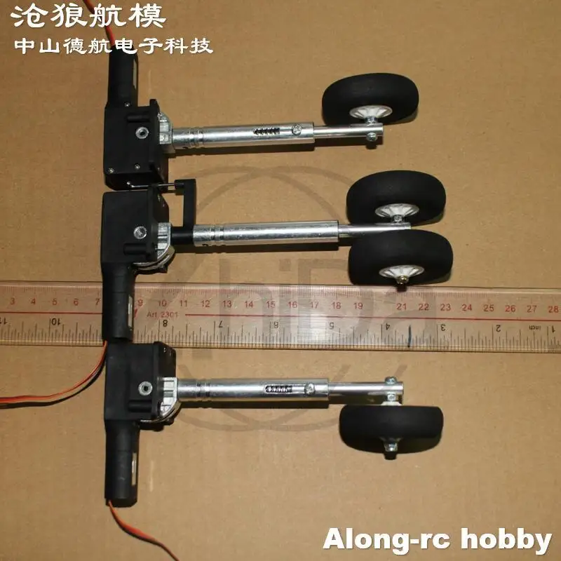 Fixed Wing Metal Shock Absorbing Retractable Landing Gear, Single/Double Wheel Vortex Rod for 3KG RC Model Aircraft