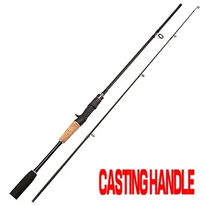 2 Sections Ultralight Spinning Fishing Rod Line Weight 8-15lb ML Fast Action Baitcasting Travel Jigging Pole with Soft Solid Tip