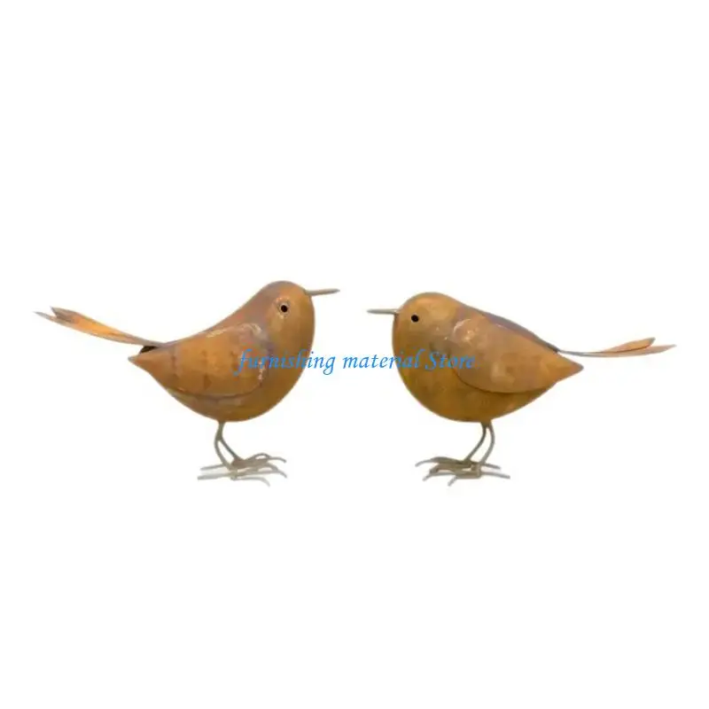 

Y5GD 2Pcs Garden Statues Yard Ornament Iron Bird Ornament Animal Statue Sculpture Tree Decoration Outdoor Decoration Garden