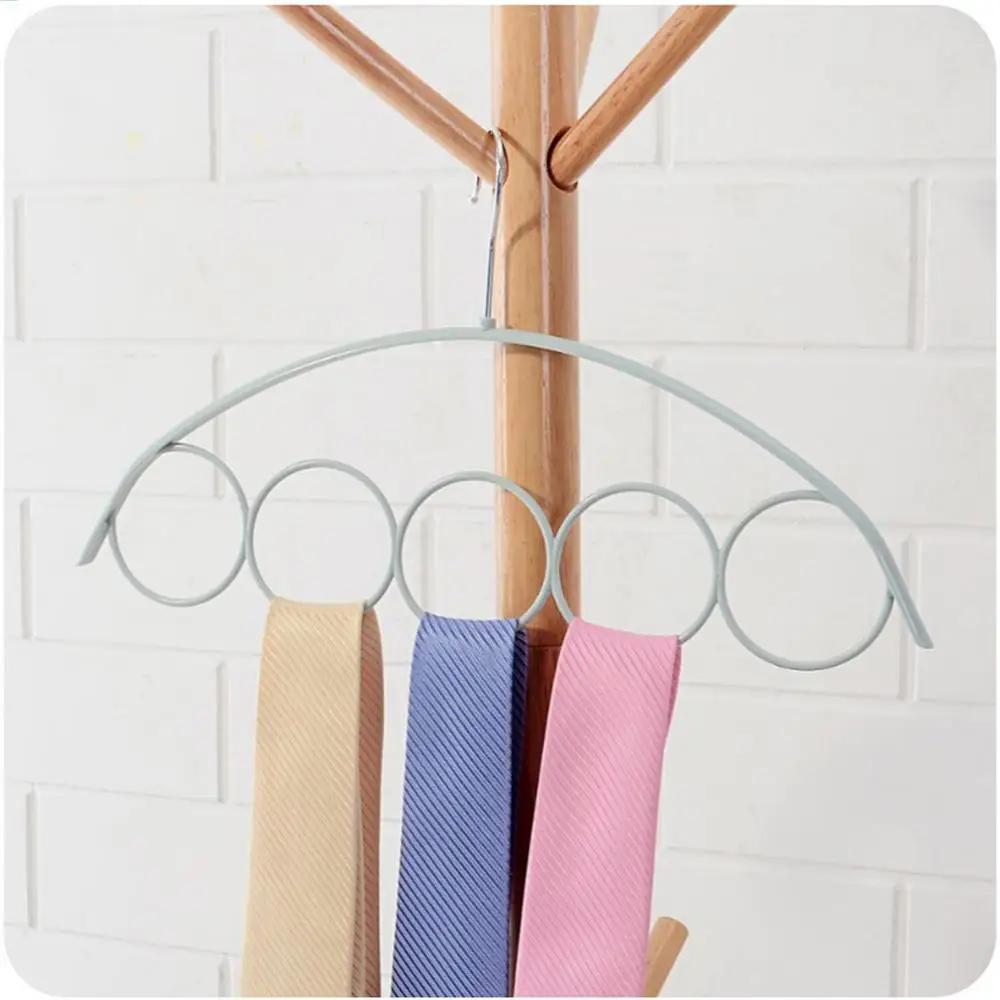 Super Tough Belt Hanger Five Ring Design 5 Ring Scarf Rack Bend At Will Store As You Like Circle Creative Hanger Prevent Rust