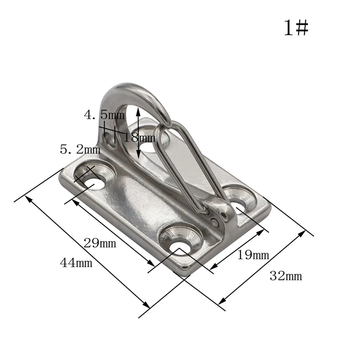 Multi-use Gear 4 Pcs 316 Stainless Steel Heavy-Duty Hook with Screws for Tying Ropes Lowering Ropes Anchoring Etc
