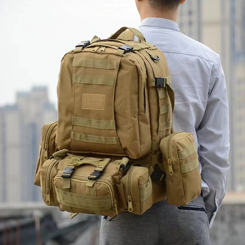 50L Large capacity Backpack Waterproof Backpacks 4 in 1 Multi-function Sport Bags Outdoor Fishing Hiking Camping Rucksack