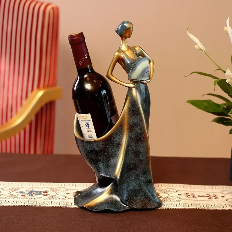 

American Retro Creative Resin Wine Holder Home Furnishing Decoration Crafts Ornaments Gift Wine Display Shelf Rack