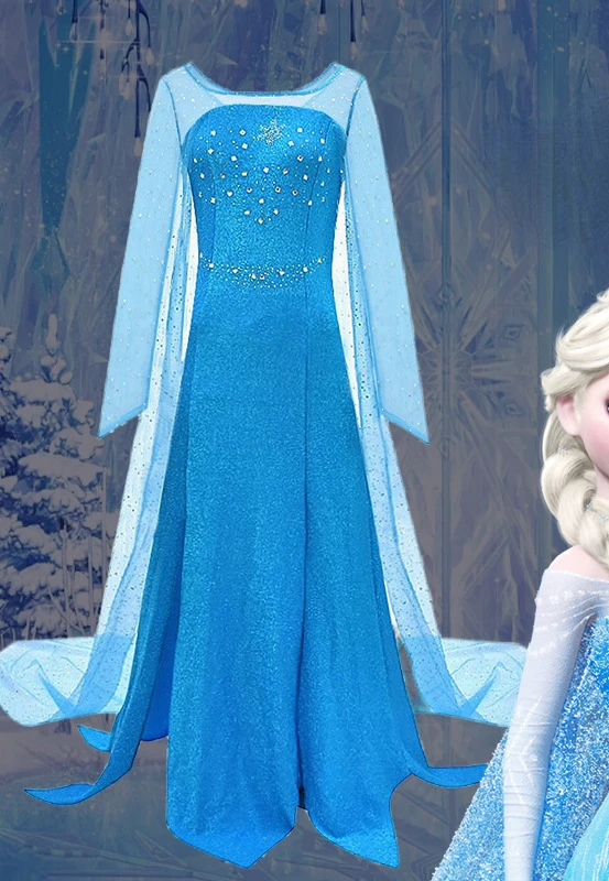 Vestidos de reina de princesa para niñas y mujeres, disfraz de Cosplay de película de Halloween, ropa de Elsa, juego de rol de Anime, fiesta de Carnaval de nieve