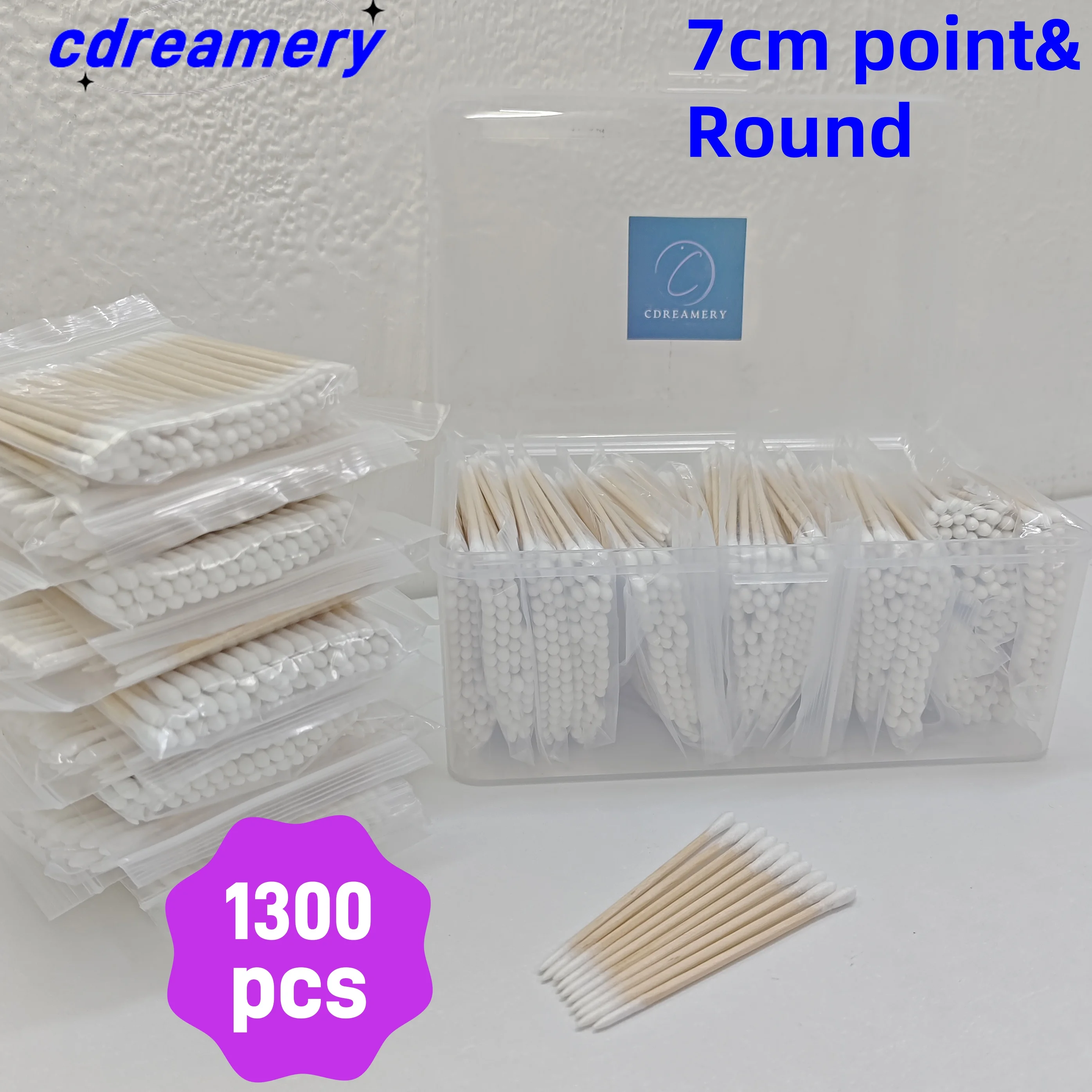 

CDY 1300 шт. TATTOO уход за ушами, чистая деревянная ручка, заостренный кончик, хлопковая перманентная нить для татуировки бровей, ресниц, красота, макияж, удаление