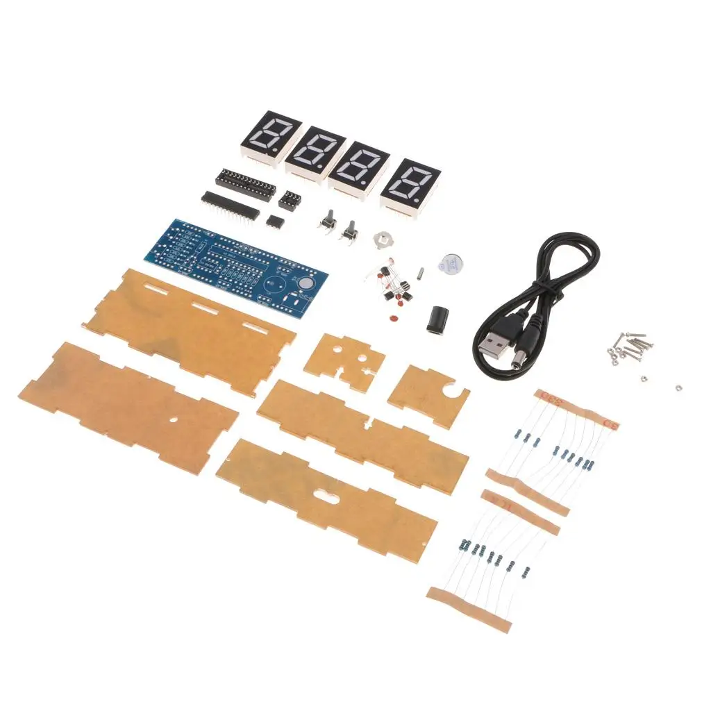 Digital Tube Clock DIY Kit with Transparent Case Electronic Clock Controller Easy Assembly for Electronics Fans