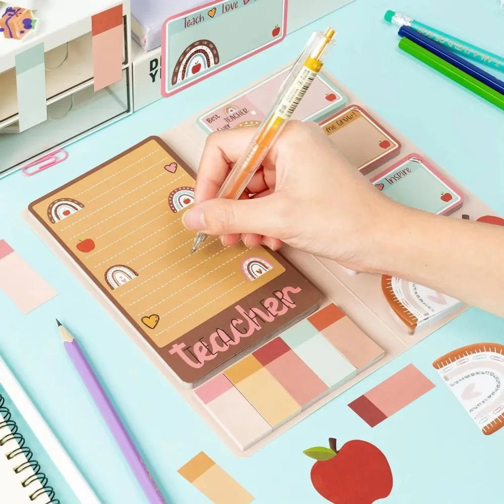 Teachers' Day Theme Sticky Note Combination This Multi-piece Set of Cute School Themed Handbill Stickers Cartoon Sticky Notes