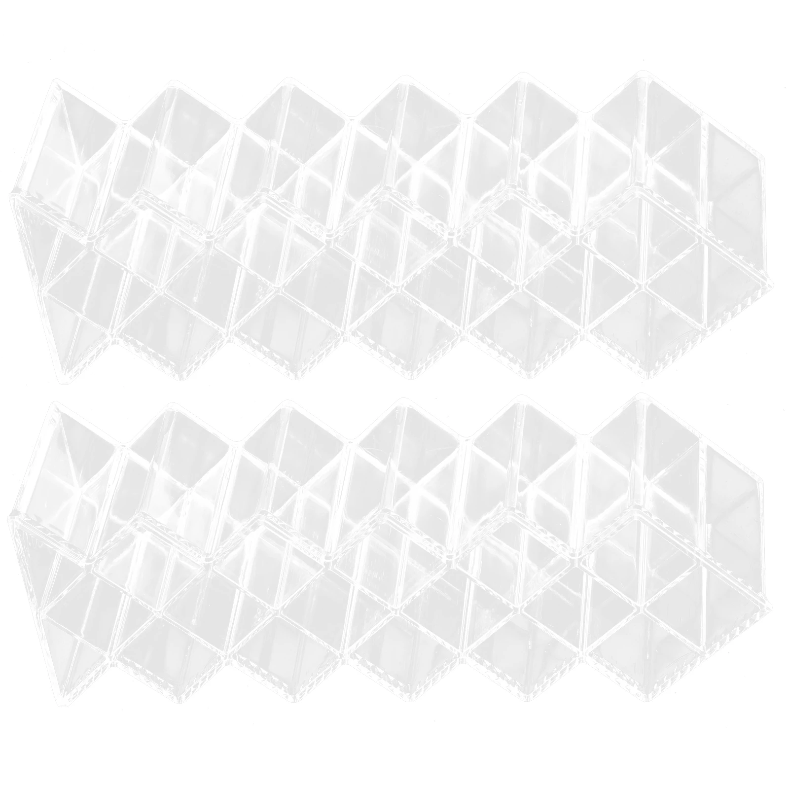 

2Pcs Lipstick Storage Rack Transparent Desktop Organizer Holder Practical Makeup Storage Box Lipstick Rack