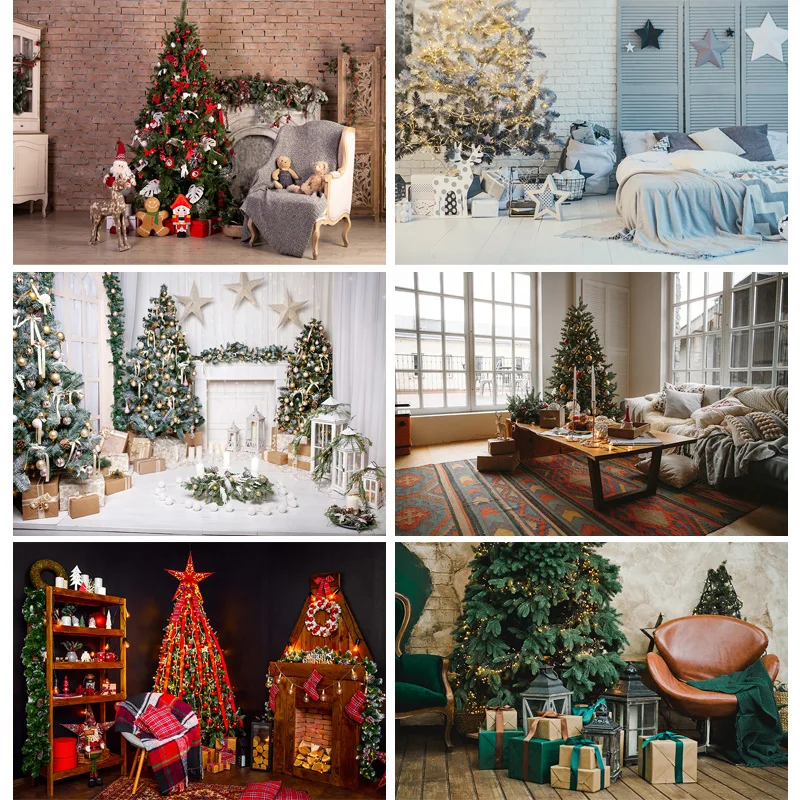 

Photorealistic Fabric Christmas Day Photography Backdrops Prop Christmas Tree Festival Theme Photo Studio Background SHT-01
