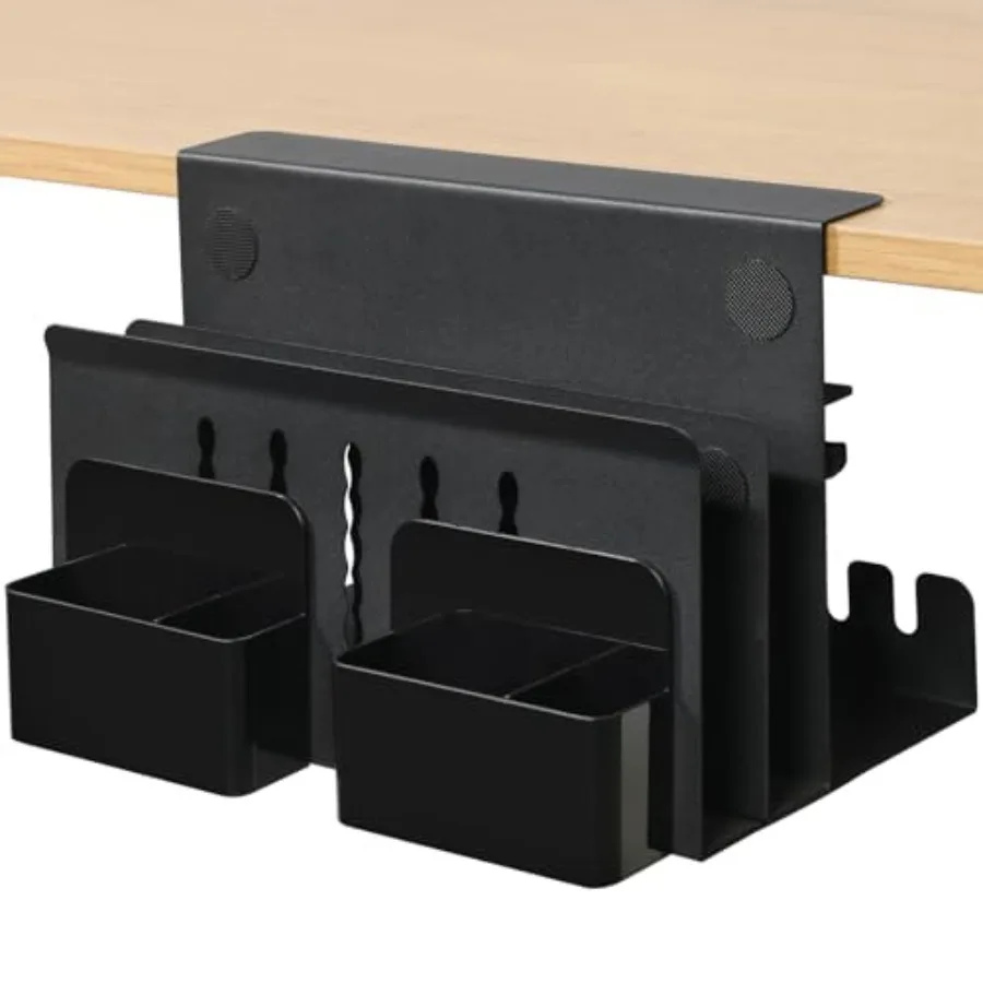 Desk Side Storage Under Desk Laptop Mount Table Side Hanging File Organizer No Drill Clamp On Cable Management Tray Laptop Hold