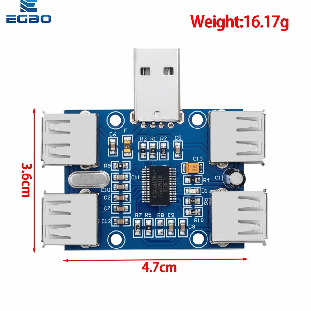 1PCS~4PCS EGBO USBHUB USB2.0 HUB 4 port controller USB extension module GL850G chip