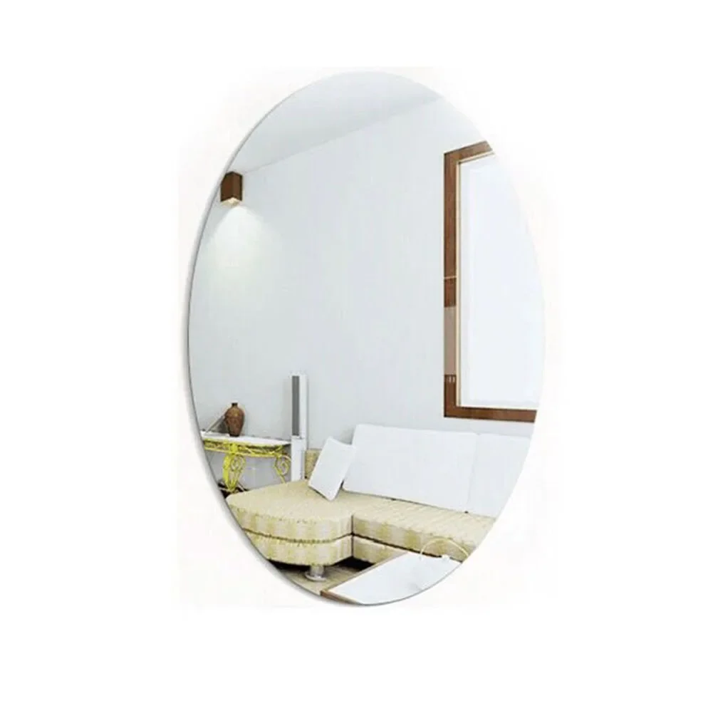 

3D-Acrylic Mirror Stickers Flexible Self-Adhesive DIY Art Mirrors Wall Sticker Decoration For Wardrobe Bathroom Home 27*17cm